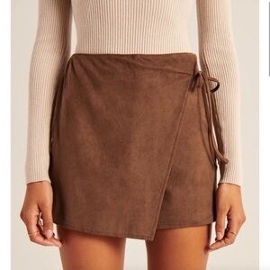 Abercrombie Vegan Suede Tie Skort